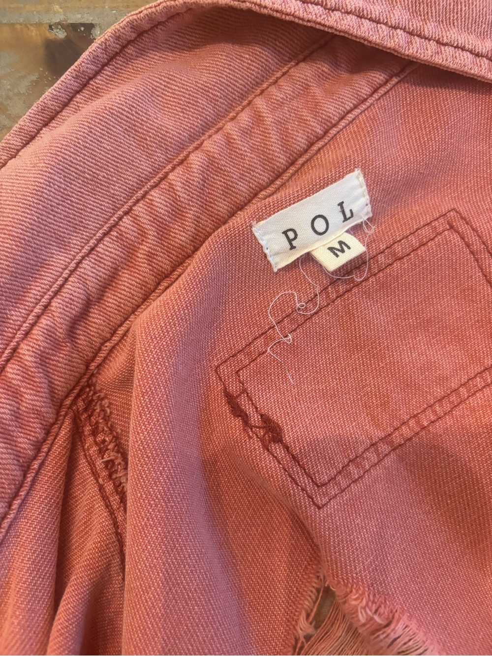 Pink Distressed oversized denim Jacket - Picture 3 of 3